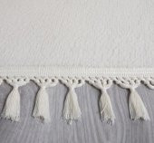 Orkide Home Modern Puffy Örgü Saçaklı  Simirna Peluş Post Halı  Krem 100 x 400 - 2