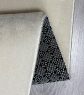 Orkide Home Modern Puffy Örgü Saçaklı  Simirna Peluş Post Halı  Krem 100 x 400 - 4