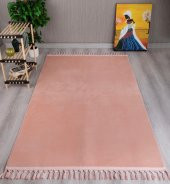 Orkide Home Modern Puffy Örgü Saçaklı  Simirna Peluş Post Halı  PEMBE 200 x 250 - 1