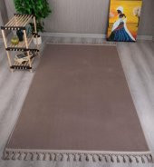 Orkide Home Modern Puffy Örgü Saçaklı  Simirna Peluş Post Halı  Vizon 80 x 250 - 1