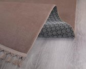 Orkide Home Modern Puffy Örgü Saçaklı  Simirna Peluş Post Halı  Vizon 80 x 250 - 5