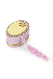 Kadife Kutulu Zikirmatik ve İnci Tesbihli Mevlüt Hediye Seti Pembe thumbnail 2