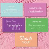 Teşekkür Kartı - Thank you card 50 adet renkli-TK070 - 1