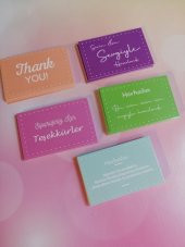 Teşekkür Kartı - Thank you card 50 adet renkli-TK070 - 3