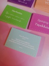 Teşekkür Kartı - Thank you card 50 adet renkli-TK070 - 4