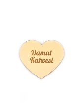 10 Adet Hediyelik Aynalı Pleksi Mıknatıslı Dolap Süsü Kalp Desenli - 1