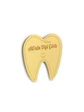 10 Adet Hediyelik Aynalı Pleksi Mıknatıslı Dolap Süsü Diş Desen - 1