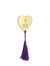 10 Adet Hediyelik Aynalı Pleksi Mıknatıslı Dolap Süsü Kalpli - 1