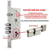 Hok Silindirli CC 9001 Gömme Çelik Kapı Kilidi 3 Milli - 2