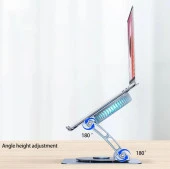 Ayarlanabilir Metal Laptop Standı Fanlı Notebook Tutucu Alüminyum Macbook Yükseltici thumbnail 4