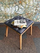 DTM HOME Kare Antrasit Ahşap Çerçeveli Kapitone Puf Bench - 2