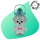 BottleBoss Pipetli Taşıma Askılı Gülümseyen Ayıcık Matara 1,5 Litre Sticker HEDİYELİ Yeşil - 1
