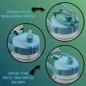 BottleBoss Pipetli Taşıma Askılı Gülümseyen Ayıcık Matara 1,5 Litre Sticker HEDİYELİ Yeşil - 3