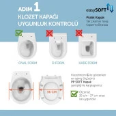 Hakersan İcon Yavaş Kapama Klozet Kapağı Üstten Montaj Beyaz 9950-404 thumbnail 3