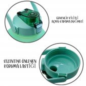 BottleBoss Kare Spor Model Taşıma Askılı Pipetli Motivasyon Matarası 1,5 Litre Sticker HEDİYELİ Yeşil - 3