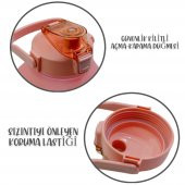 BottleBoss Kare Spor Model Taşıma Askılı Pipetli Motivasyon Matarası 1,5 Litre Sticker HEDİYELİ Pembe - 3