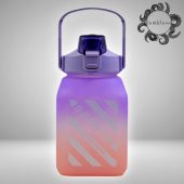 BottleBoss Kare Spor Model Taşıma Askılı Pipetli Motivasyon Matarası 1,5 Litre Sticker HEDİYELİ Mor - 1