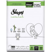 Sleepy Natural Bebek Bezi 0 Numara Prematüre 50 Adet 2 Haftalık Paket - 1