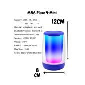 MN6 Pluse 4 Mini Taşınabilir Bluetooth Hoparlör.360 Işıklandırma Hoparlör.bluetooth Hoparlör Stereo - 6