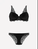 Nurteks Dantel Detaylı Desteksiz Sütyen Takım Siyah thumbnail 3