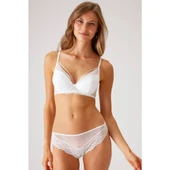 Pierre Cardin Dantelli Balenli Pedli Sütyen Takım Ekru thumbnail 1