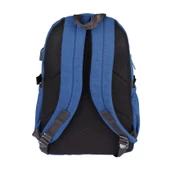 Relaxion Lacivert Kanvas Su Geçirmez Kumaş Okul Sırt Çantası 1655 thumbnail 4