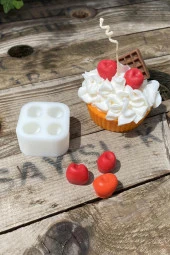 Kiraz Dörtlü Mum Kalıbı ( Silikon ) 1 Adet thumbnail 1