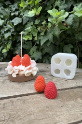 Çilek Dörtlü Mum Kalıbı ( Silikon ) 1 Adet thumbnail 6