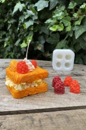 Böğürtlen Dörtlü Mum Kalıbı ( Silikon ) 1 Adet thumbnail 4