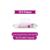Paddlers Lotus Çiçeği Kokulu Islak Mendil 12x72 li Koli (864 Yaprak) - 1