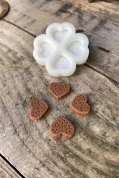 Kalp Bisküvi Dörtlü Mum Kalıbı (Silikon) (1 Adet) thumbnail 1