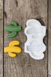 Kaktüs Mini İkili Mum Kalıbı (Silikon) (1 Adet) thumbnail 2