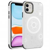 Apple iPhone 11 Kılıf Zore Wireless Şarj Özellikli Desenli Hot Kapak Kılıf  Beyaz - 1