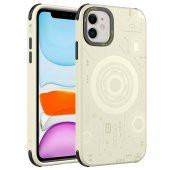 Apple iPhone 11 Kılıf Zore Wireless Şarj Özellikli Desenli Hot Kapak Kılıf  Gold - 1