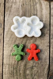 Ginger Mini İkili Mum Kalıbı (Silikon) (1 Adet) thumbnail 1