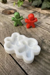 Ginger Mini İkili Mum Kalıbı (Silikon) (1 Adet) thumbnail 2