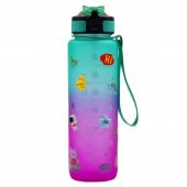 BottleBoss Renk Geçişli Sızdırmaz Kapak Motivasyon Matarası 1 Litre Sticker HEDİYELİ Yeşil - 5
