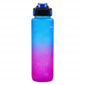 BottleBoss Renk Geçişli Sızdırmaz Kapak Motivasyon Matarası 1 Litre Sticker HEDİYELİ Mavi - 6