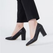 Hakiki Deri Kadın Stiletto Rahat Kalın Topuklu Ayakkabı - 9