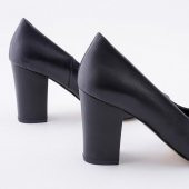 Hakiki Deri Kadın Stiletto Rahat Kalın Topuklu Ayakkabı - 12