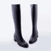 Hakiki Deri Kadın Düz Çizme Diz Altı Kaymaz Kışlık Ayakkabı - 12