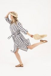 Hakiki Deri Kadın Parmak Arası Sandalet Çapraz Bantlı Rahat thumbnail 6