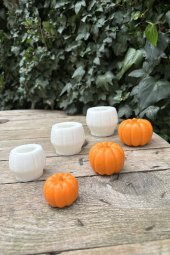 Pumpkin Üçlü Set Mum Kalıpları (Silikon) (3 Adet) - 1