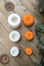 Pumpkin Üçlü Set Mum Kalıpları (Silikon) (3 Adet) - 4