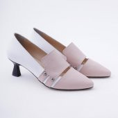 Hakiki Deri Kadın Topuklu Ayakkabı Metal Zımbalı Sivri Burunlu thumbnail 9