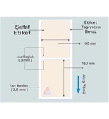 200'lü Sarım Pvc Şeffaf Etiket 150 x 100 thumbnail 2