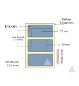 750'li Sarım Tekli Silver Mat Barkod Etiketi 50 x 75 - 2