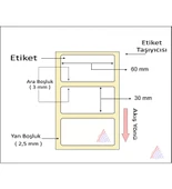 1000'li Sarım Tekli Silver Mat Barkod Etiketi 30 x 60 - 2