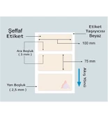 500'lü Sarım Pvc Şeffaf Etiket 75 x 100 thumbnail 2