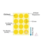 1000'li Neon Etiket Sarı 30 mm - 2